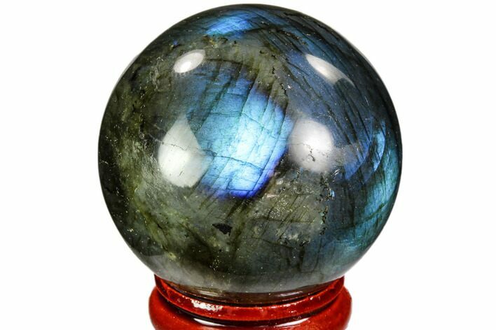 Flashy, Polished Labradorite Sphere - Great Color Play #105748